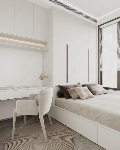 现代榻榻米卧室3D模型下载